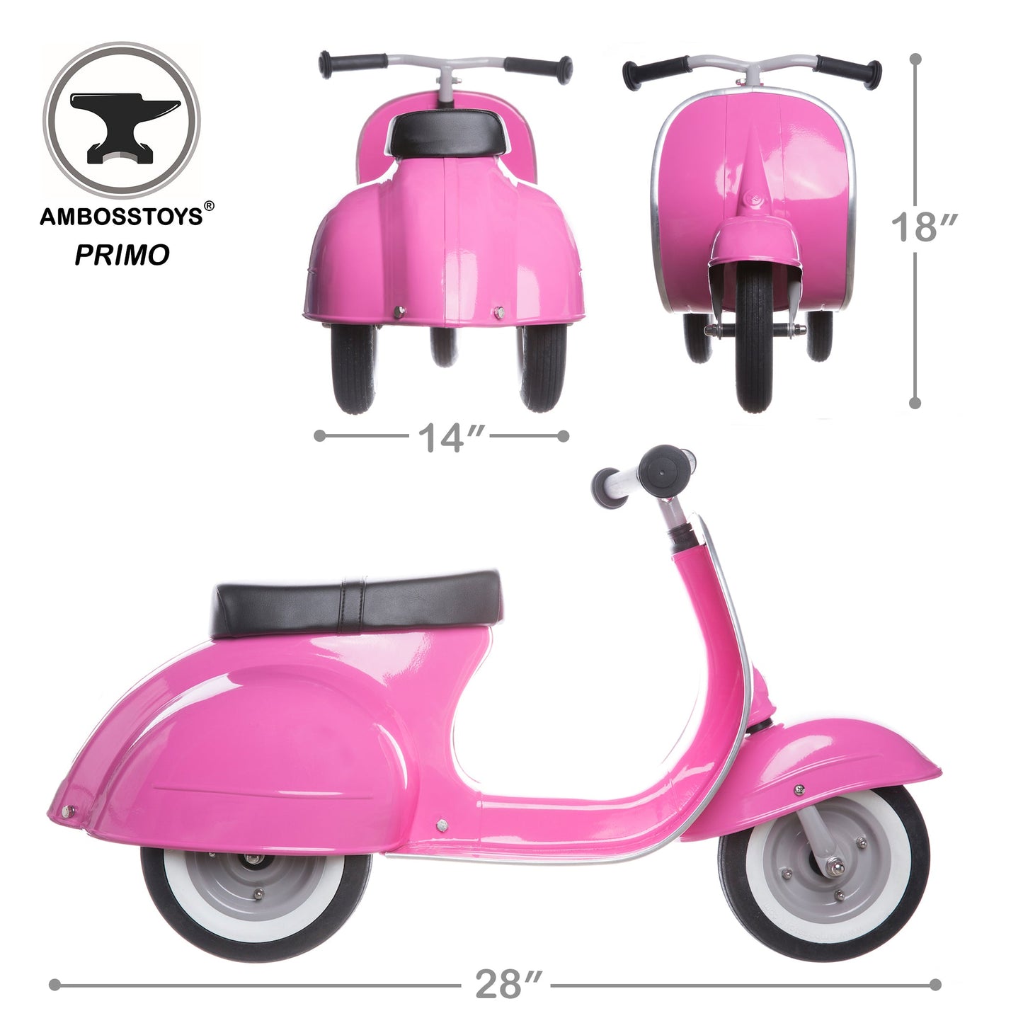Ambosstoys PRIMO Ride On Kids Toy Classic (Pink)