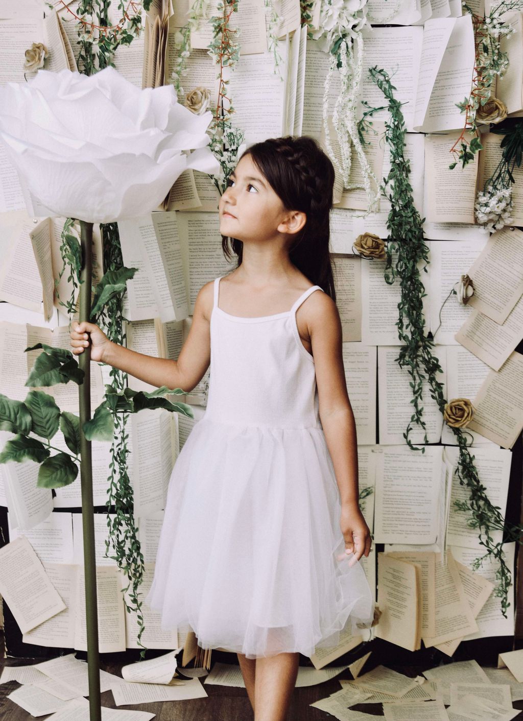 DOLLY BY LE PETIT TOM ® RIB COTTON TUTU DRESS WHITE