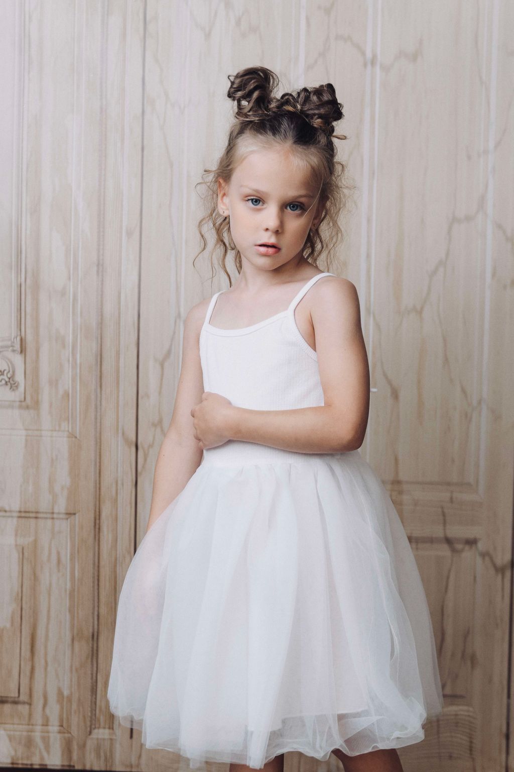 DOLLY BY LE PETIT TOM ® RIB COTTON TUTU DRESS WHITE