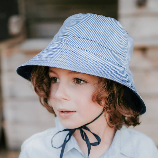 BEDHEAD HATS 'Explorer' Kids Classic Bucket Sun Hat - Charlie / Indigo