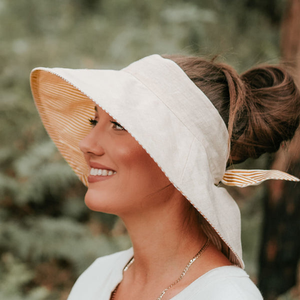 BEDHEAD HATS 'Voyager' Ladies Wide-Brimmed Sun Visor - Frankie / Flax