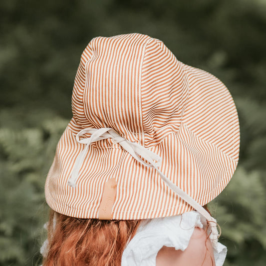 BEDHEAD HATS 'Sightseer' Girls Wide-Brimmed Sun Bonnet -Frankie / Flax