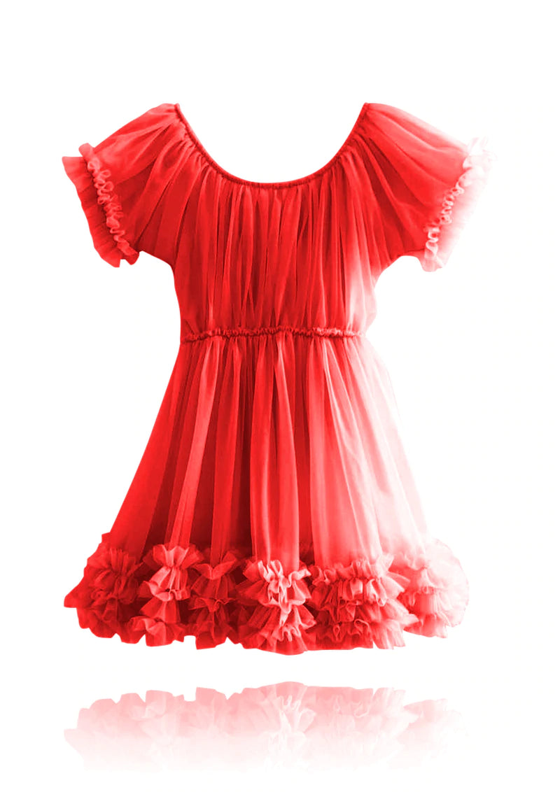 DOLLY by Le Petit Tom ® FRILLY DRESS RED