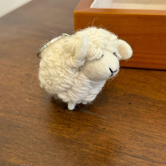 Handmade Fluffy Wool Sheep Keychain – Soft Bag Charm