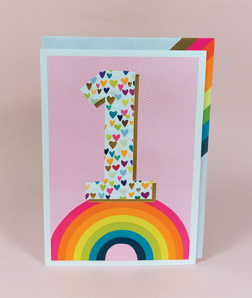 Paper Salad AGE 1 GIRL BIRTHDAY CARD