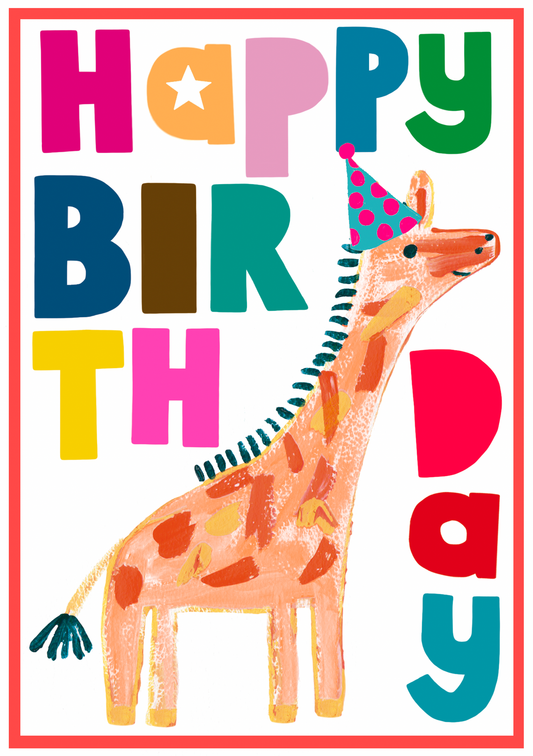 Paper Salad HAPPY BIRTHDAY GIRAFFE