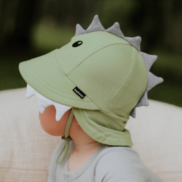 BEDHEAD HATS Legionnaire Flap Sun Hat - Dinosaur - Khaki