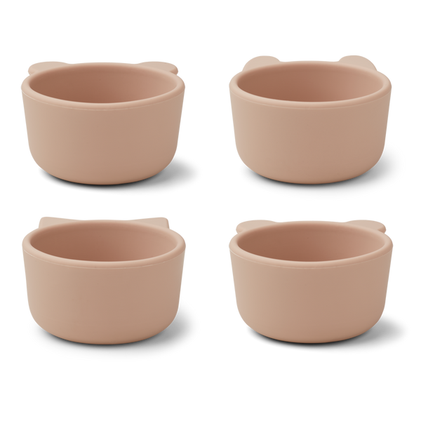 LIEWOOD MALENE SILICONE BOWLS 4 PACK - ROSE