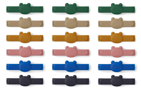 LIEWOOD Gonzo bag clips 18-pack Mr bear / Faune green multi mix