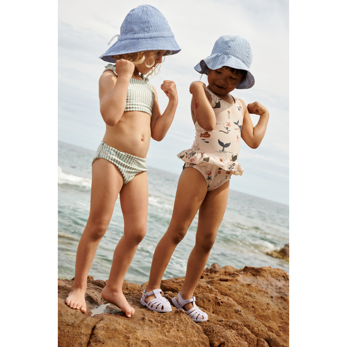 LIEWOOD AMARA PRINTED SWIMSUIT PEACH / SEA SHELL