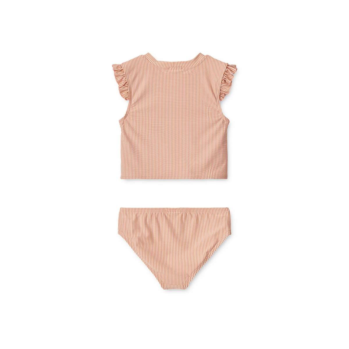 LIEWOOD JUDIE STRIPED RUFFLE-TRIMMED BIKINI Y/D STRIPE TUSCANY ROSE / SANDY