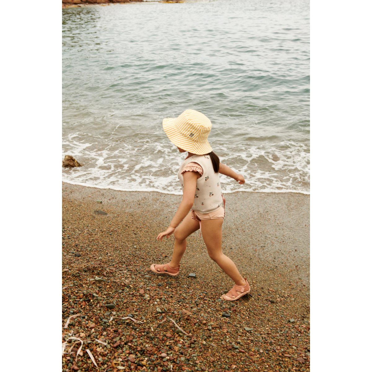 LIEWOOD JUDIE STRIPED RUFFLE-TRIMMED BIKINI Y/D STRIPE TUSCANY ROSE / SANDY