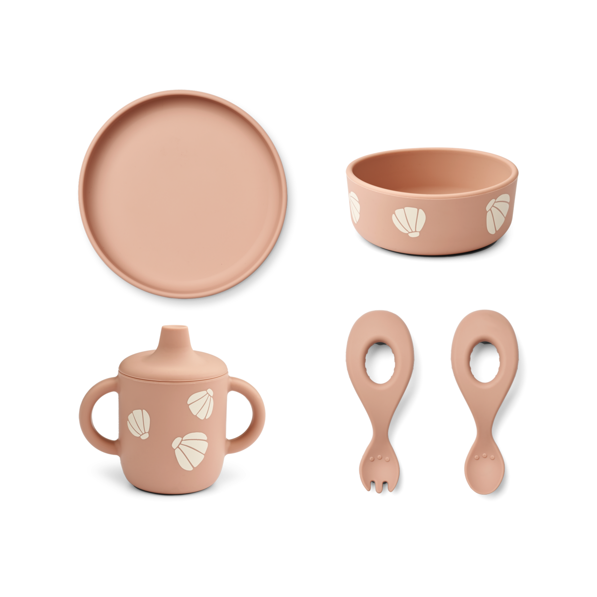 LIEWOOD RYLE PRINTED BABY TABLEWARE SET Shell / Pale tuscany