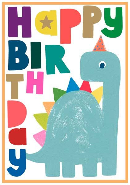 Paper Salad Happy Birthday CARD Dino