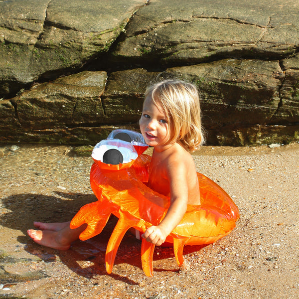 SUNNYLIFE Kiddy Pool Ring Sonny the Sea Creature Neon Orange 3-6Y