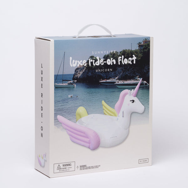 SUNNYLIFE Luxe Ride-On Float Unicorn Pastel