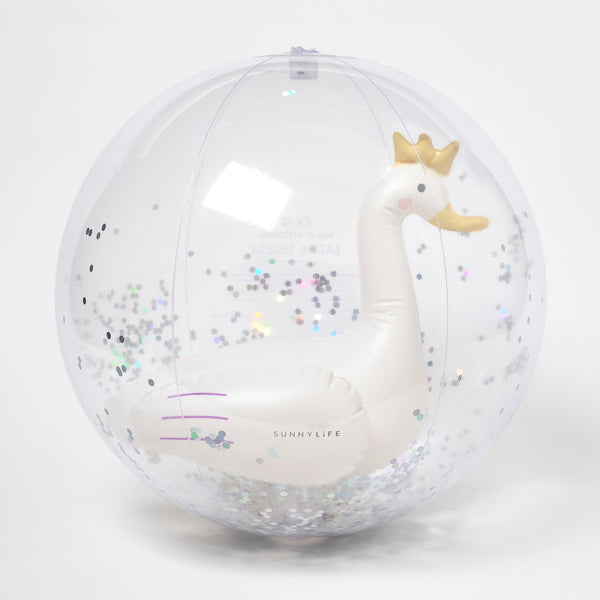 SUNNYLIFE 3D Inflatable Beach Ball Princess Swan Multi