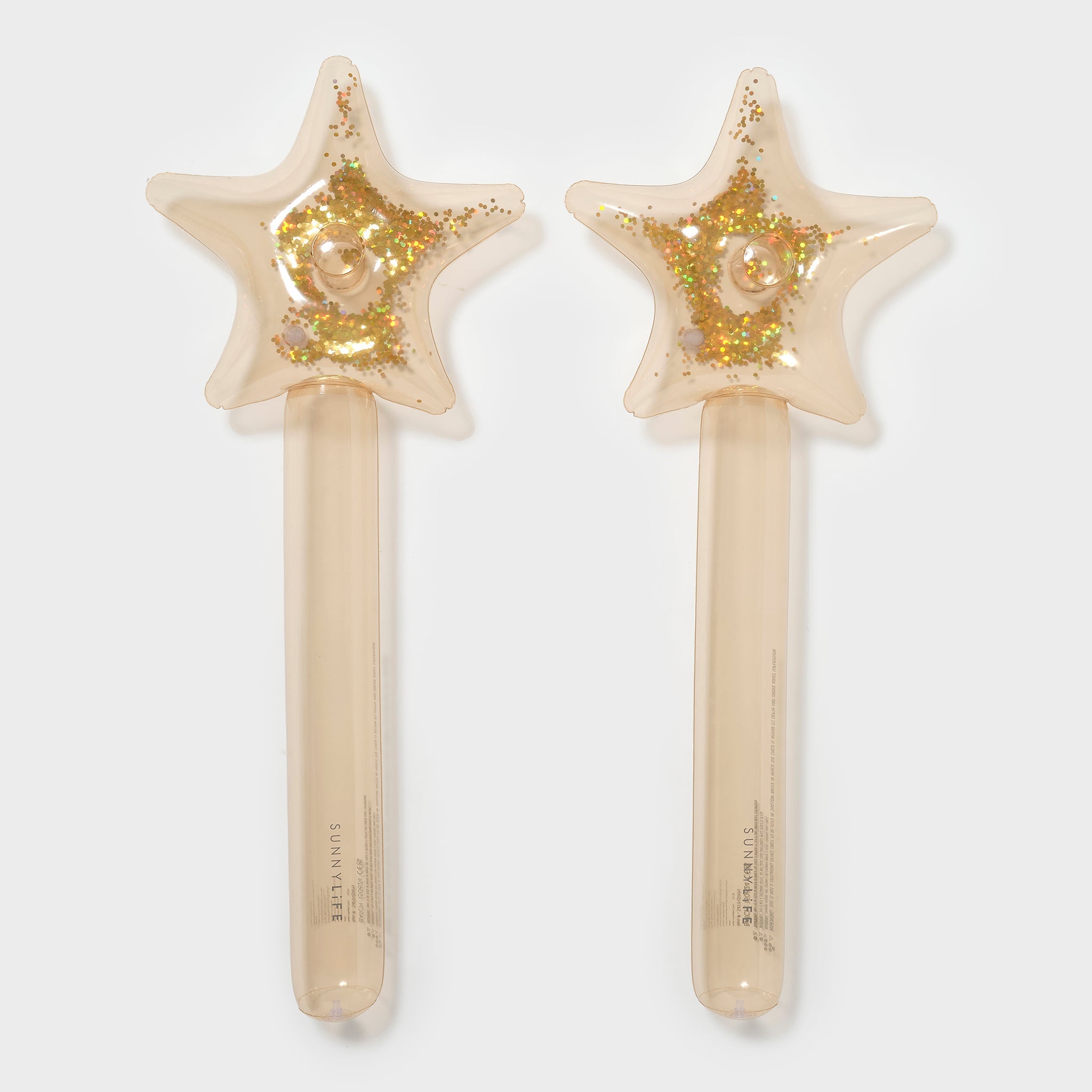 SUNNYLIFE Kids Inflatable Star Wand Princess Swan Gold Set of 2