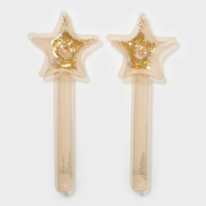 SUNNYLIFE Kids Inflatable Star Wand Princess Swan Gold Set of 2