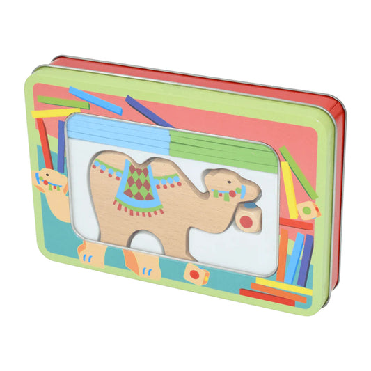 Wooden Camel Stacking Game In Tin