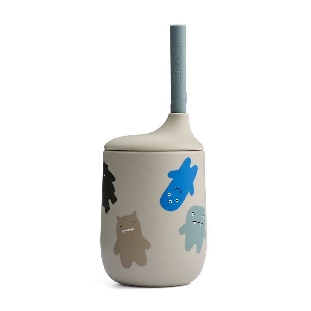 LIEWOOD Ellis printed sippy cup Monster / Mist