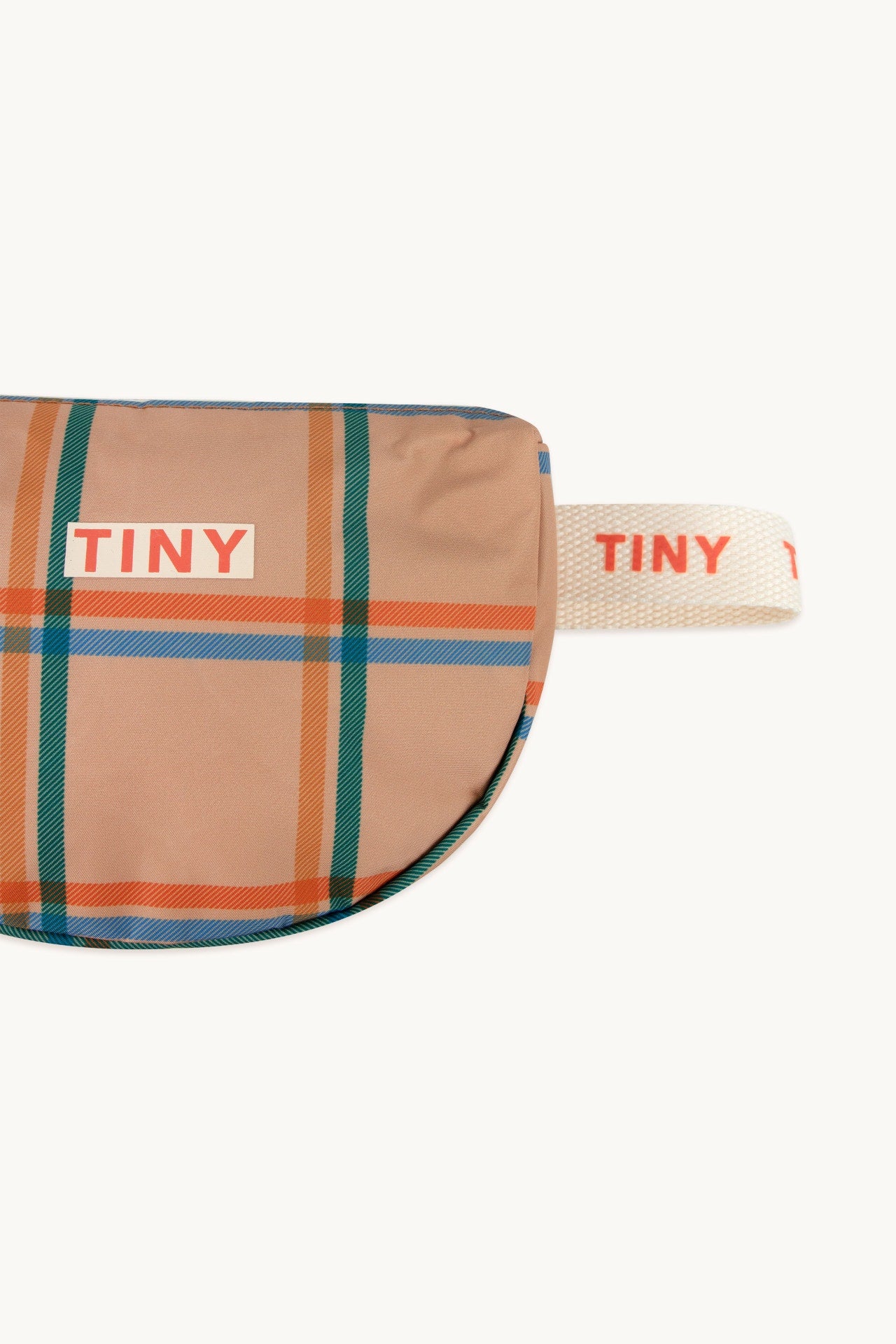 TINYCOTTONS CHECK FANNY BAG almond