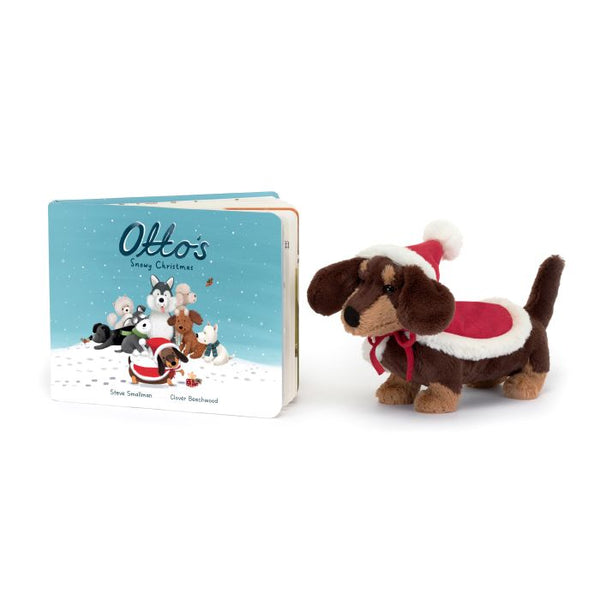 JELLYCAT OTTO’S SNOWY CHRISTMAS BOOK (MATCHES WINTER WARMER OTTO SAUSAGE DOG)