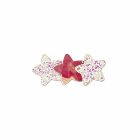 MILK X SODA GLITTER 3 STARS HAIR CLIP PINK