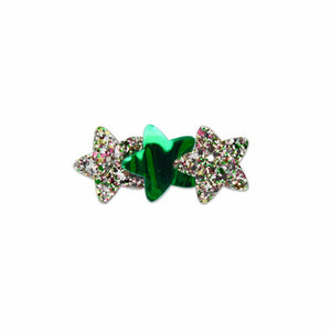 MILK X SODA GLITTER 3 STARS HAIR CLIP GREEN