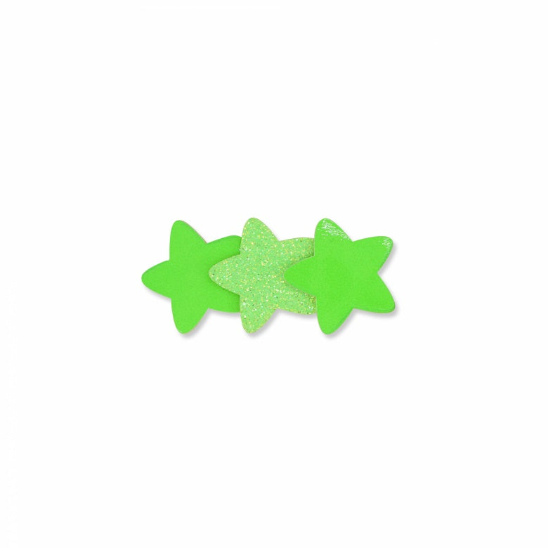 MILK X SODA GLITTER 3 STARS HAIR CLIP NEON GREEN