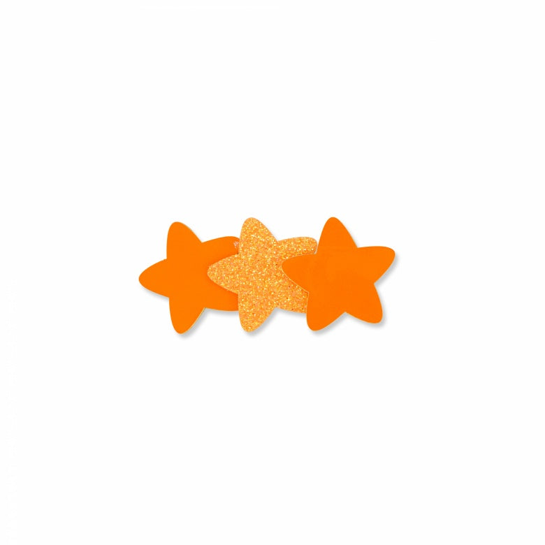 MILK X SODA GLITTER 3 STARS HAIR CLIP NEON ORANGE