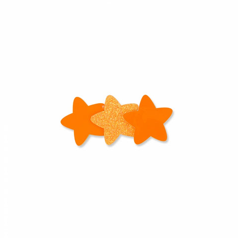 MILK X SODA GLITTER 3 STARS HAIR CLIP NEON ORANGE