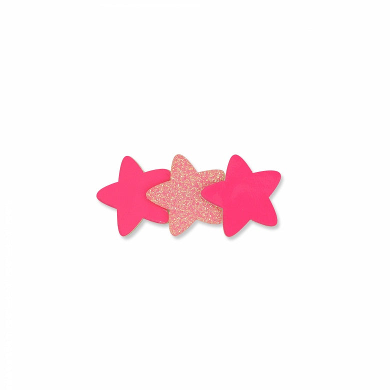 MILK X SODA GLITTER 3 STARS HAIR CLIP NEON PINK