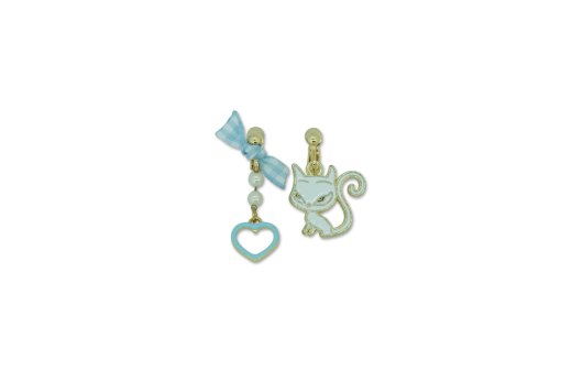 MILK X SODA NIKO CAT EARRINGS CLIPS BLUE