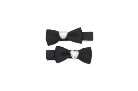 MILK X SODA SATIN BOW HAIR CLIP BLACK