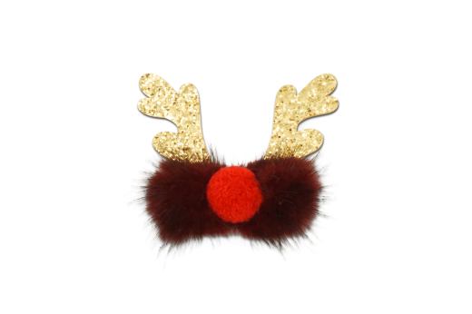 MILK X SODA FUZZY REINDEER HAIR CLIP GOLD