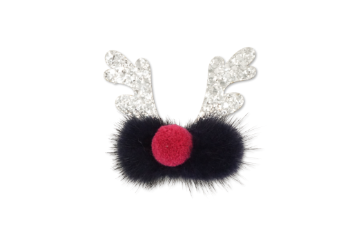 MILK X SODA FUZZY REINDEER HAIR CLIP NAVY