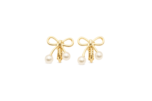 MILK X SODA PEARK RIBBON EARRINGS gold