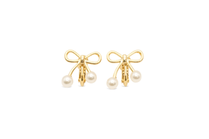 MILK X SODA PEARK RIBBON EARRINGS gold