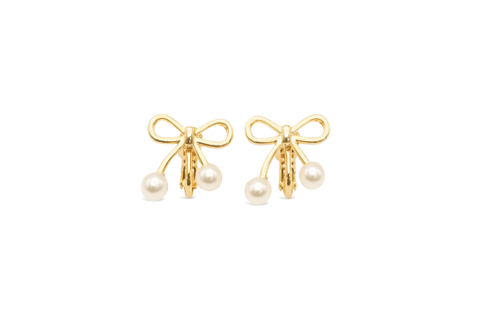 MILK X SODA PEARK RIBBON EARRINGS gold