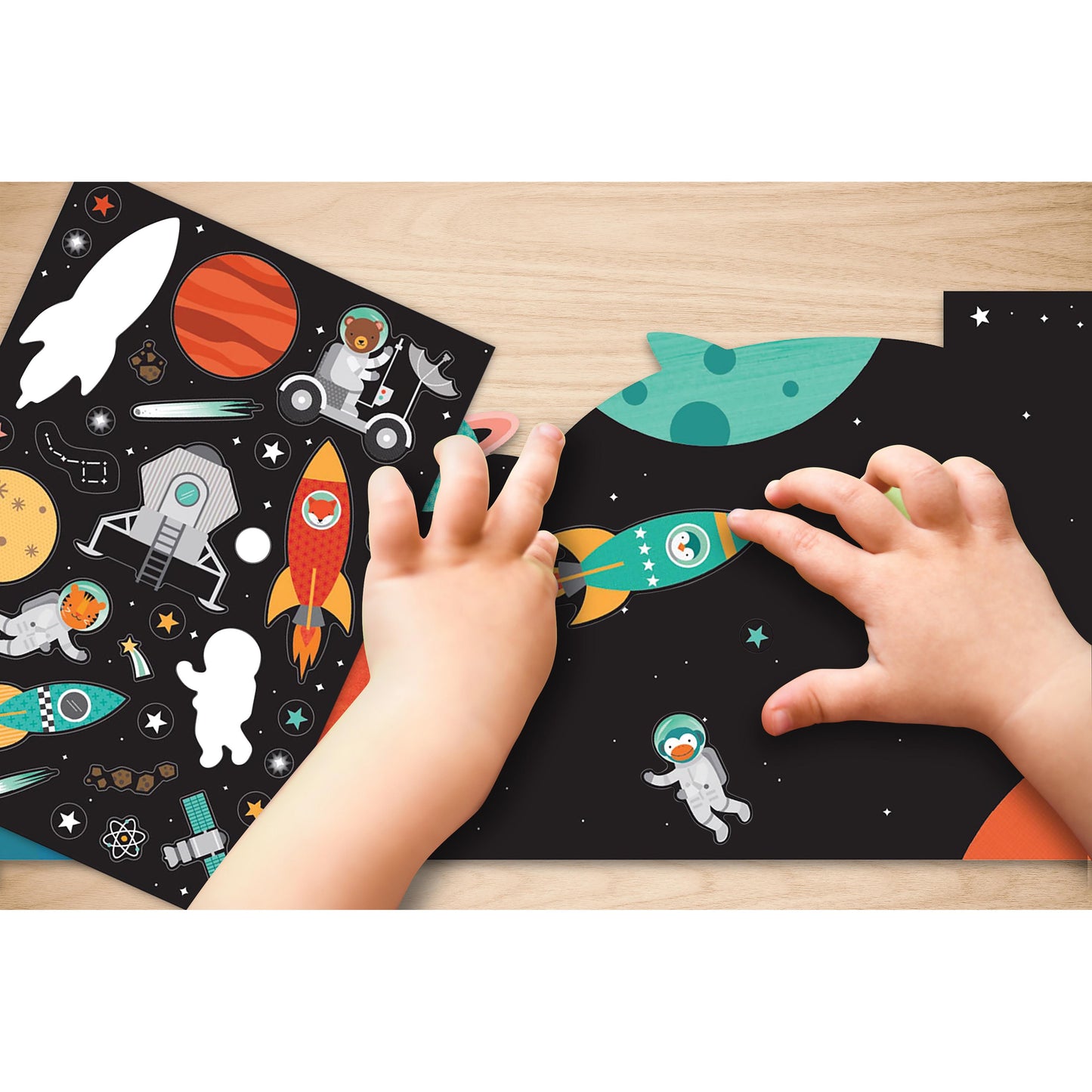 PETIT COLLAGE STICKER ACTIVITY SET-SPACE DISCOVERY MULTI-COLOURED