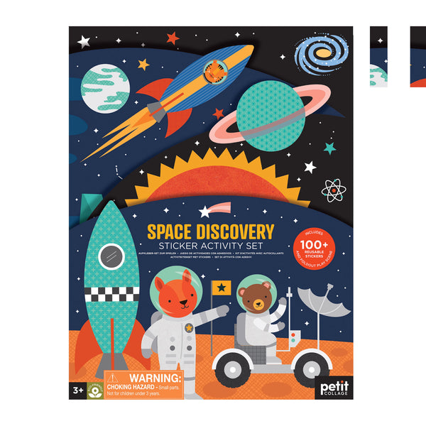 PETIT COLLAGE STICKER ACTIVITY SET-SPACE DISCOVERY MULTI-COLOURED