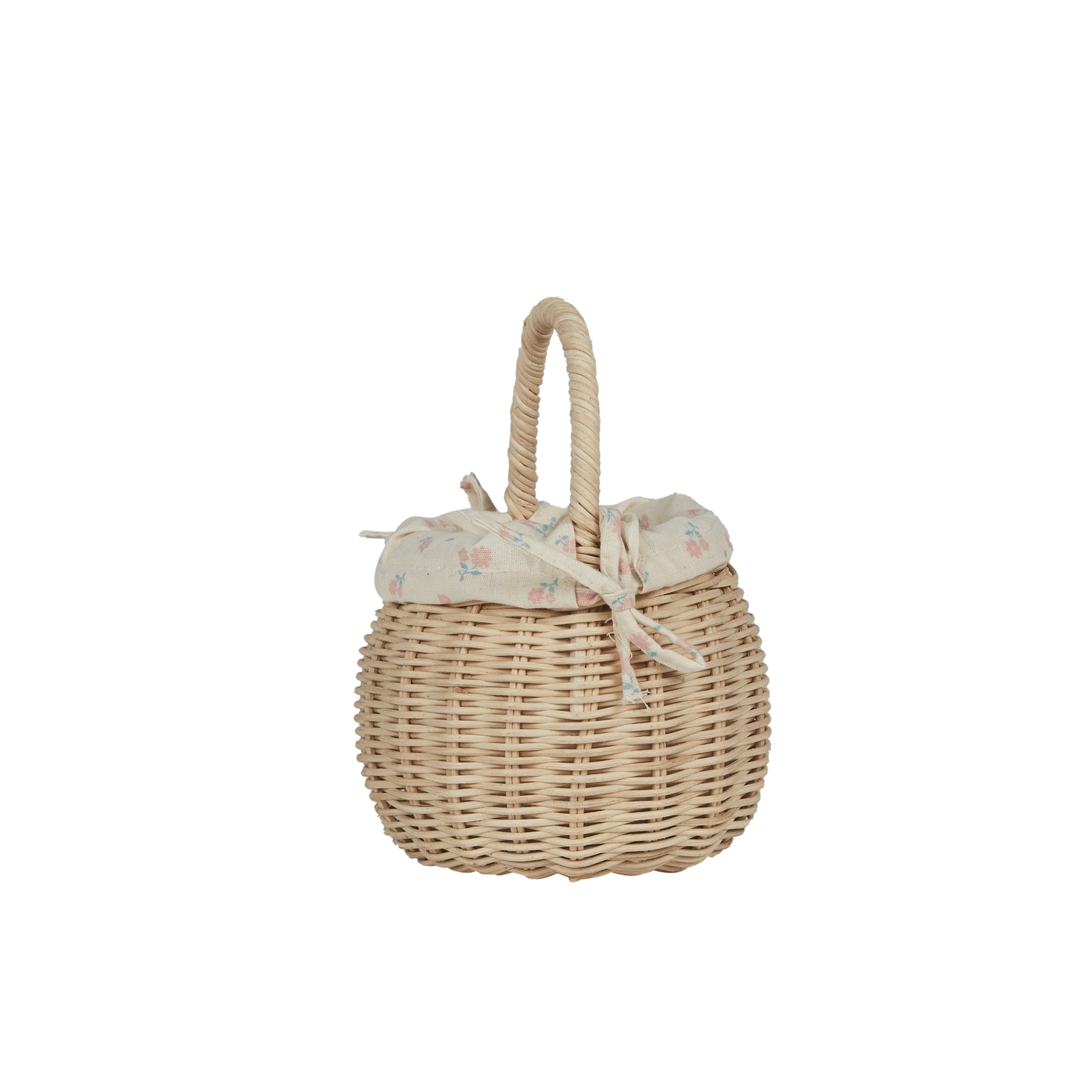 OLLI ELLA RATTAN BERRY BASKET WITH LINING pansy