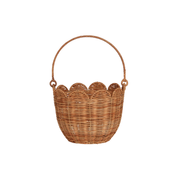 OLLI ELLA RATTAN TULIP CARRY BASKET natural