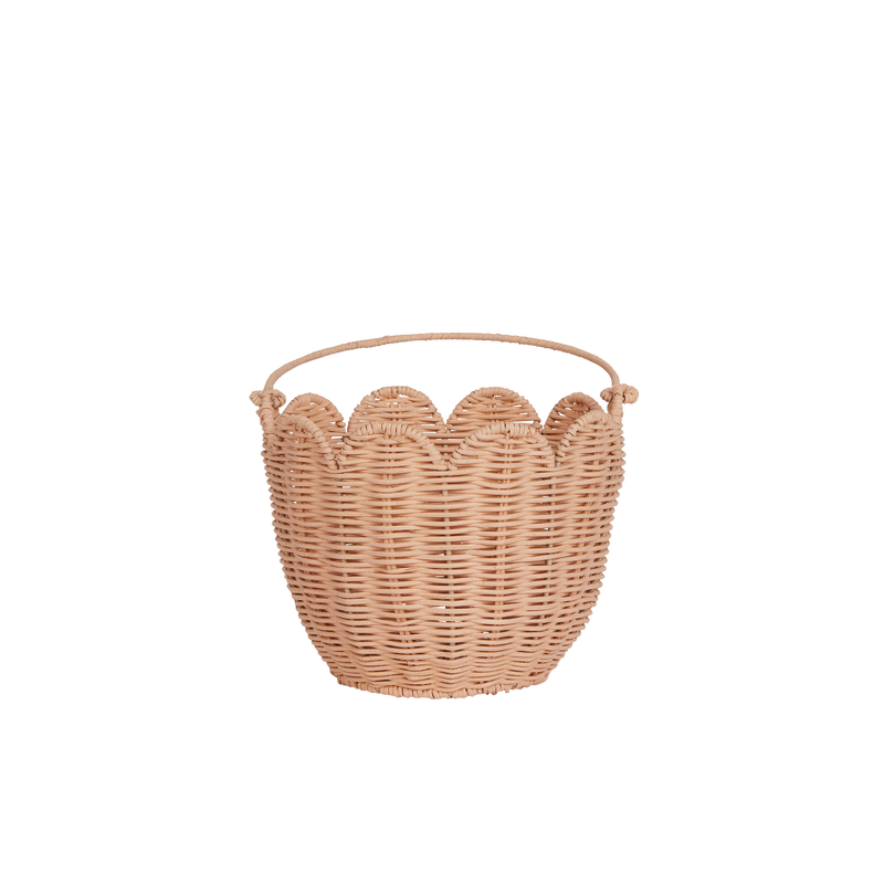 OLLI ELLA RATTAN TULIP CARRY BASKET seashell pink