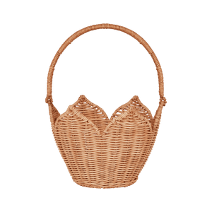 OLLI ELLA RATTAN POINSETTIA CARRY BASKET natural