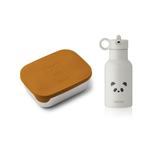 LIEWOOD Joni Lunch Box set - Mr bear mustard/panda light grey mix