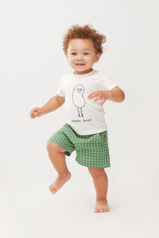 OEUF NYC Woven Shorts-Green Check