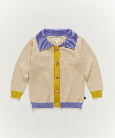 OEUF NYC Colorful Cardi Eggshell/Lavender