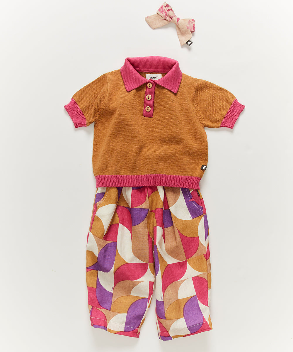 OEUF NYC Fancy Pants Fuchsia/Geometric